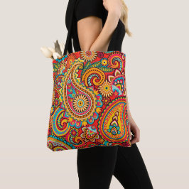 O bolsa vermelho do design de Paisley