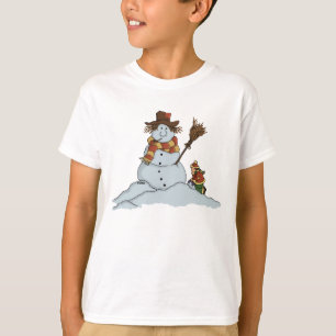 o boneco de neve novo caçoa o t-shirt