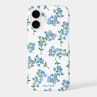 O branco azul esquece-me teste padrão nao floral