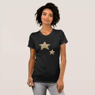 O brilho do falso Stars o t-shirt preto das