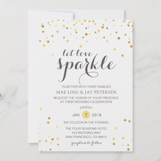 O brilho Dourado deixou o convite do casamento da (Frente)