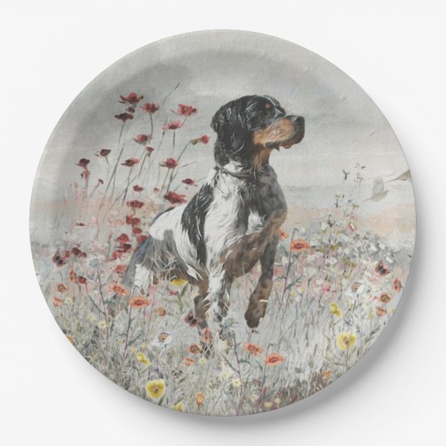 O Brittany spaniel  Pratos de Papel (Frente)