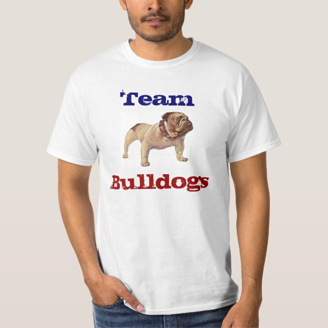O BULDOGUE, buldogues, ostenta camisetas das (Frente)