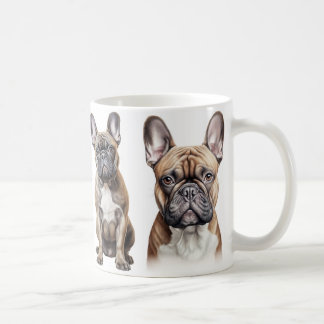 O Buldogue francês ama caneca de café