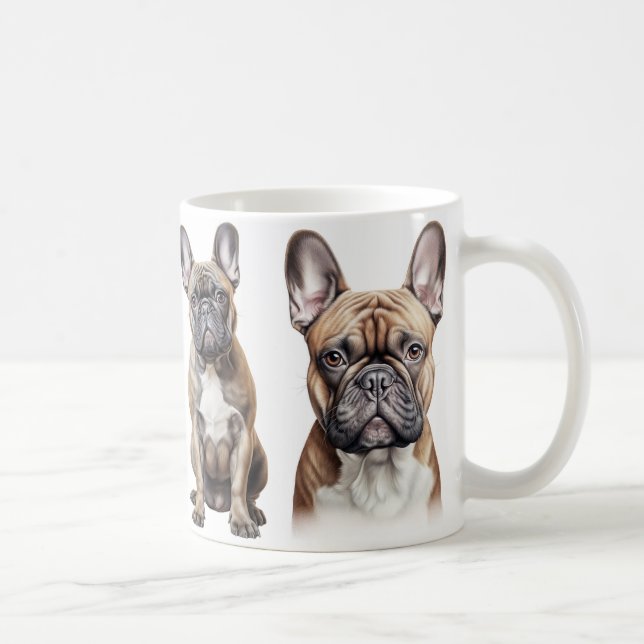 O Buldogue francês ama caneca de café (Direita)