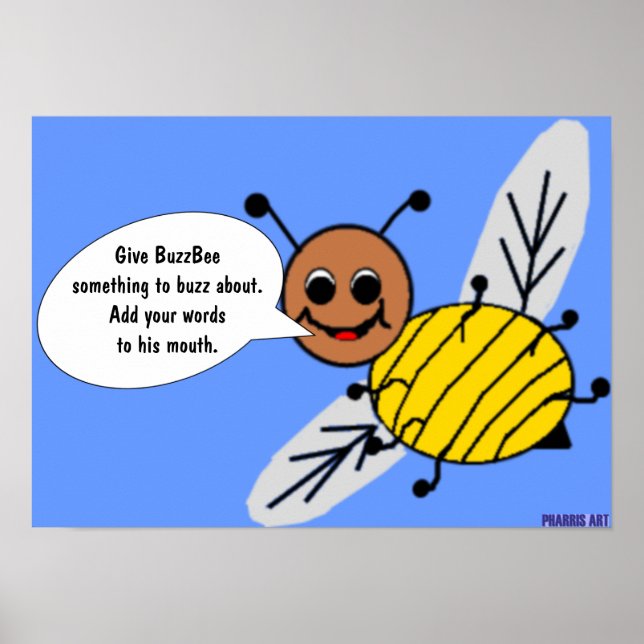 O Buzz com o Poster BuzzBee (Frente)