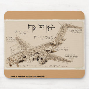 O C-17 Globemaster Mousepad de da Vinci