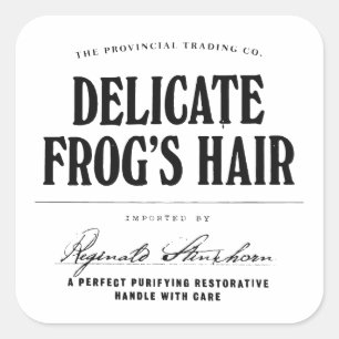 O cabelo do sapo delicado - etiqueta do apothecary
