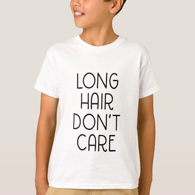 O cabelo longo não se importa o t-shirt dos miúdos (Frente)