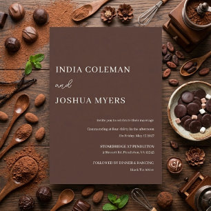 O Cacao 2.0: Convite de Casamento Marrom