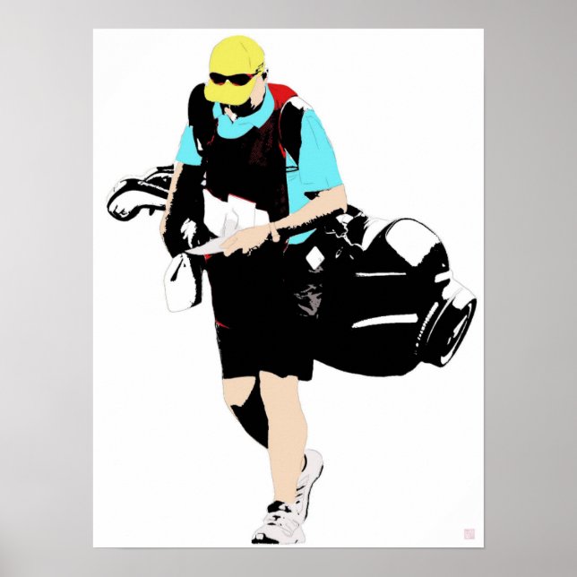 O Caddie - Impressão de Arte de Golfe Original (Frente)