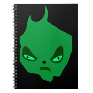O Caderno Espiral do Rosto Verde Mal-Humorado com