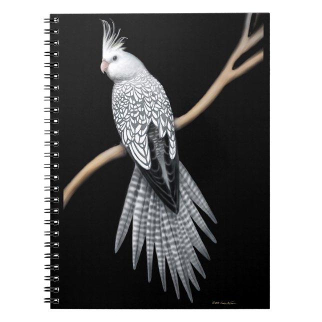 O caderno Pied do papagaio do Cockatiel da pérola (Frente)