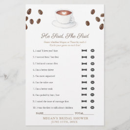 O Café Disse Que Disse Que Disse Cartão De Jogo De