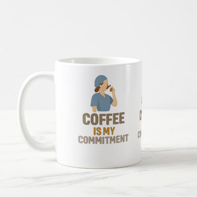 O Café é Meu Compromisso – Caneca de Café Engraçad (Esquerda)