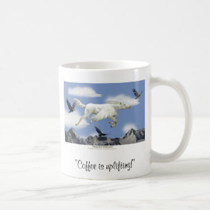 O CAFÉ UPLIFTING! Caneca da arte de Pegasus