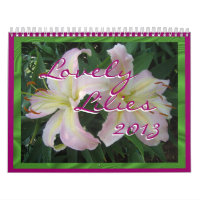 O calendário bonito de 2013 lírios personaliza-o
