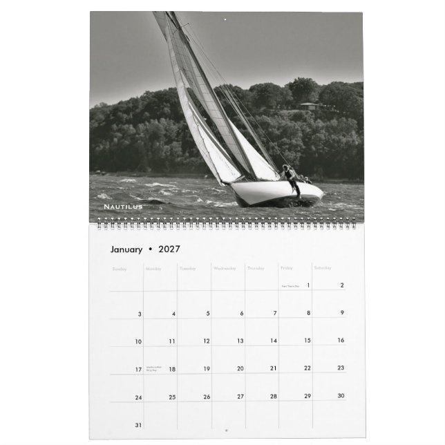 O calendário da navigação do clássico Yachts (Jan 2027)