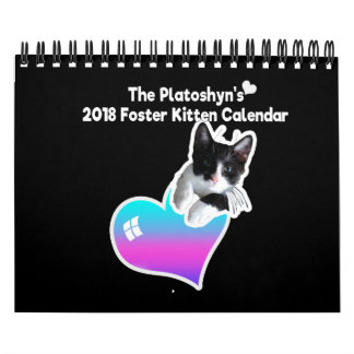 O calendário de 2018 de Foster Kitten de Platoshyn