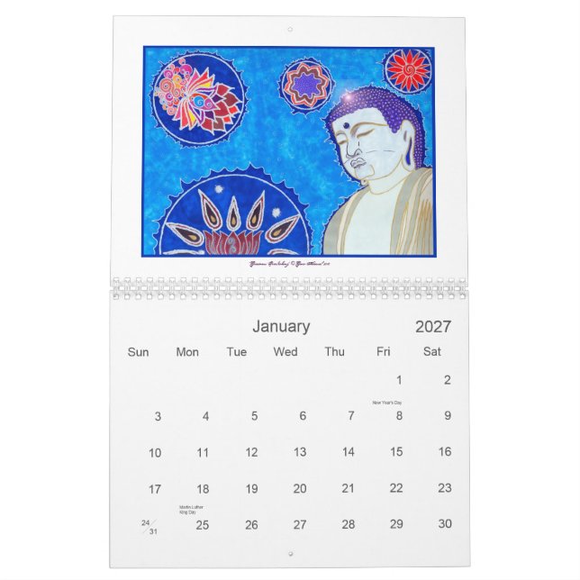 O calendário de Buddhas 2011 (Jan 2027)