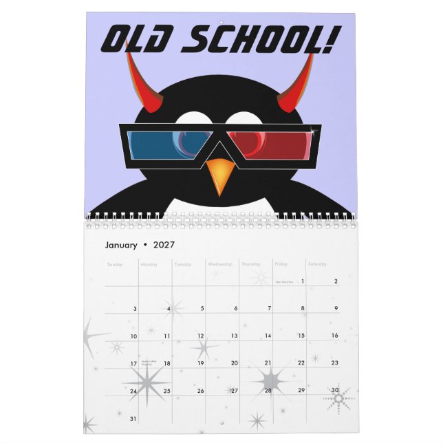 O CALENDÁRIO DE desenho do MAU PENGUIN™ 2012 (Jan 2027)