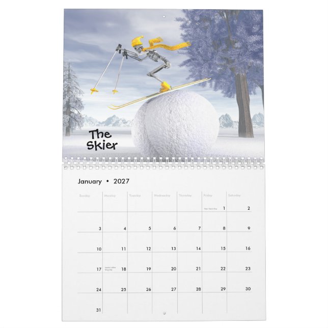 O calendário de Skeletonians (Jan 2027)