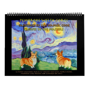 O calendário do Corgi de Galês do Pembroke domin