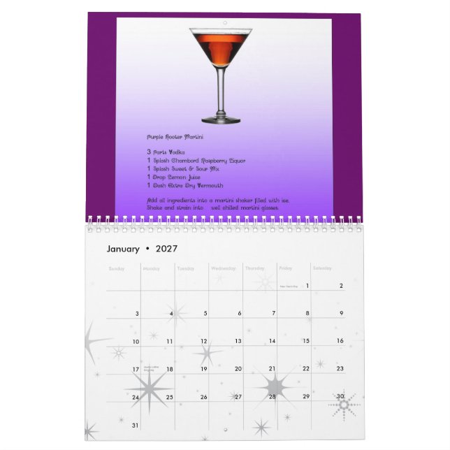 O calendário dos amantes 2010 de Martini (Jan 2027)