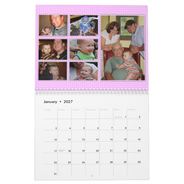 O calendário feito sob encomenda de Stacy (Jan 2027)