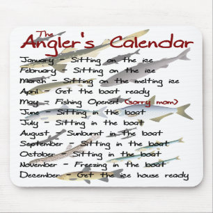 O calendário Mousepad do pescador