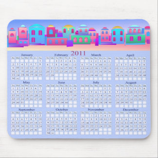 O calendário pequeno Mousepad da cidade 2011