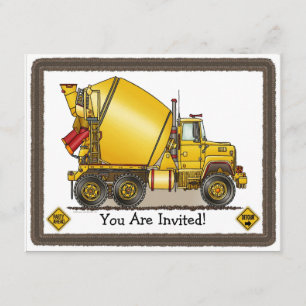 O caminhão concreto caçoa o convite de festas