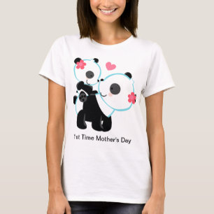 ø Camiseta da panda do dia das mães do tempo
