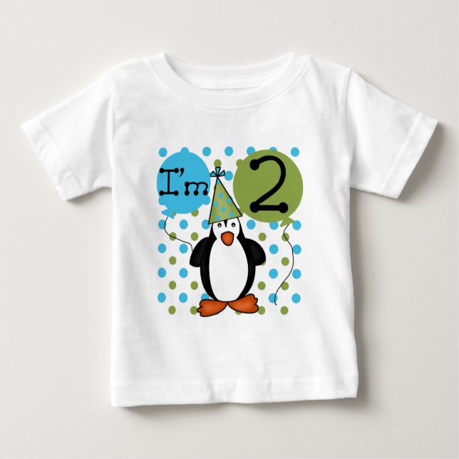 ò Camiseta e presentes do aniversário do pinguim (Frente)