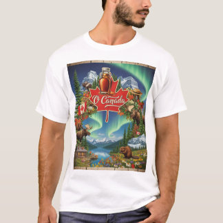 O Canada Collage – Vintage Canadian Pride T-Shirt
