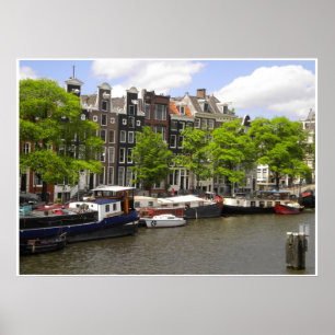 O canal de Amsterdão abriga o poster da foto