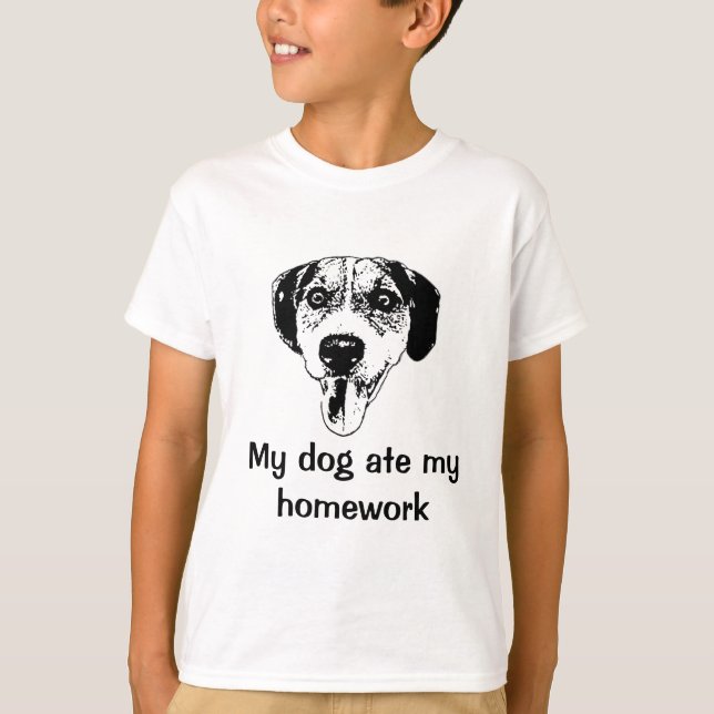 O cão comeu a camiseta dos meus miúdos dos (Frente)