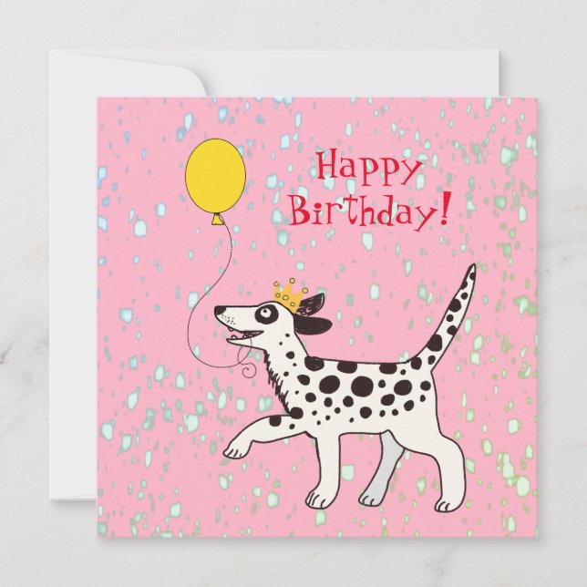 O cão da Dalmácia deseja feliz aniversário (Frente)