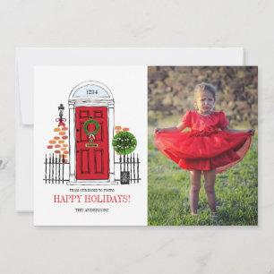 O Cartão com fotos da porta de Natal de Férias Ver