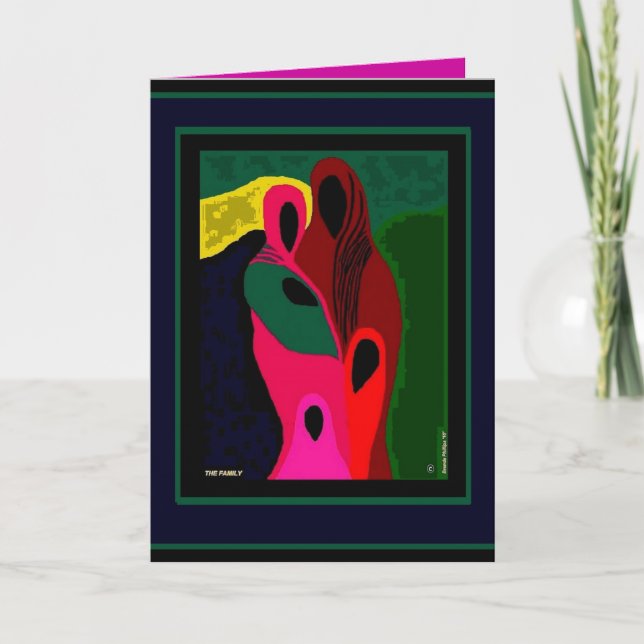 O cartão da FAMÍLIA pelo artista Brenda Phillips (Frente)