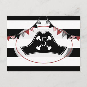 O cartão da festa de aniversário do pirata convida