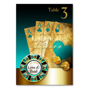 O cartão da mesa do casino de Las Vegas PEDE NOME
