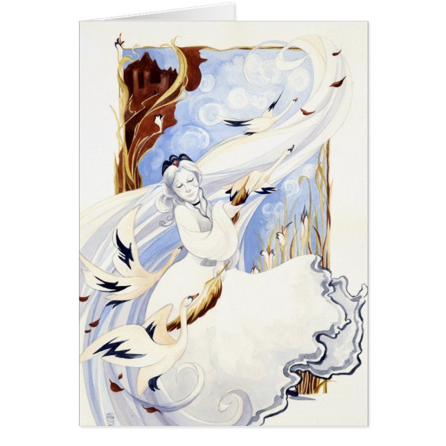 O cartão da rainha da cisne (Frente)