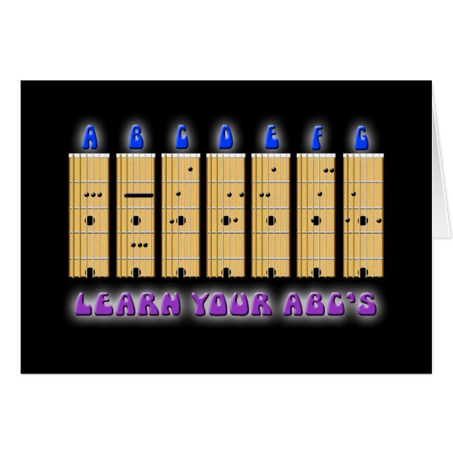O cartão de ABC da guitarra (Frente Horizontal)