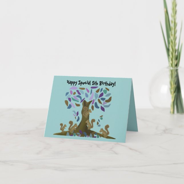 O Cartão de Aniversário do Quarto do Esquilo (Frente)