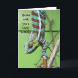 O cartão de aniversário engraçado da iguana,<br><div class="desc">O cartão de aniversário engraçado da iguana,  compartilha do bolo</div>