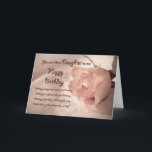 O cartão de aniversário para como uma filha a mim<br><div class="desc">Um cartão antigo do olhar que caracteriza uma vela e um rosa que encontram-se no cetim e no laço. Um cartão de aniversário para um alguém especial.</div>