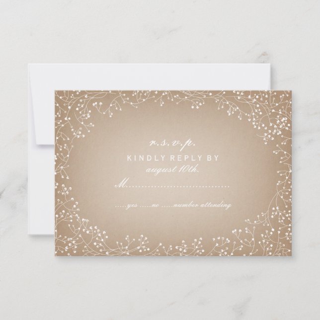 O cartão de bebê inspira RSVP (Frente)