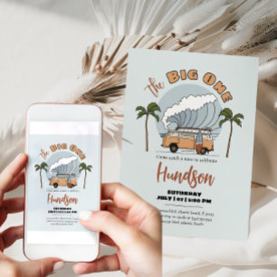O Cartão de Convite de Aniversário do Grande Surf