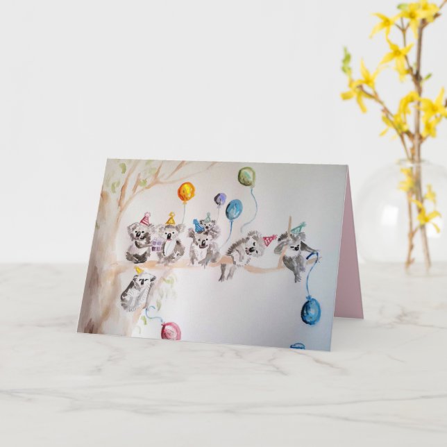 O Cartão de Crianças de Aquarela Festa de aniversá (Flor Amarela)